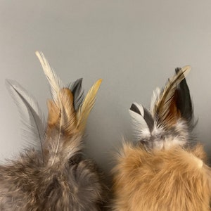 Jouet pour chat fait main en fourrure de lapin et plumes, jouet d'oreiller naturel pour chat image 4