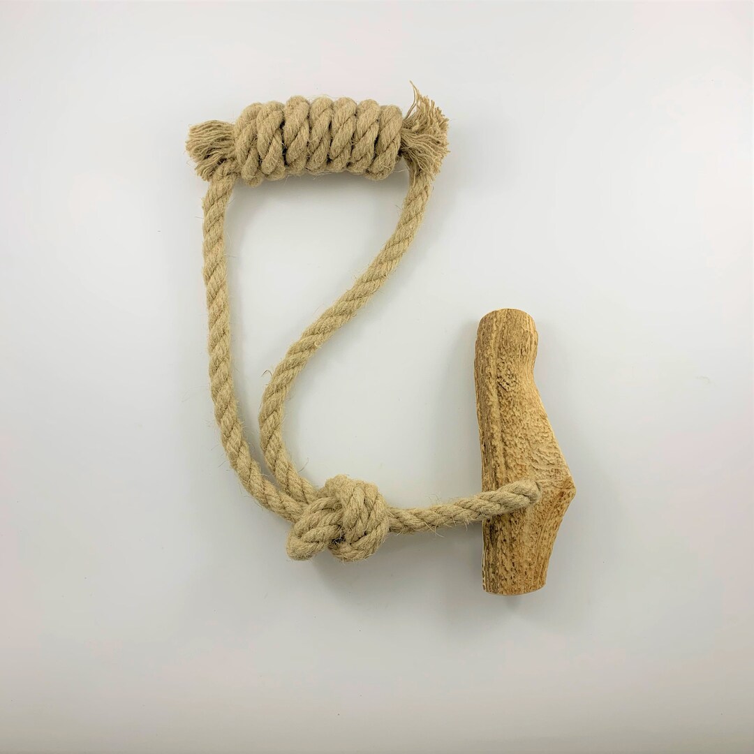 Healthy Dog Toy, Natural Deer Antler With Hemp Rope - L Size - Etsy