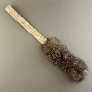 Rabbit Fur Dog Toy with Natural Hemp Handle for Dog Training image 9