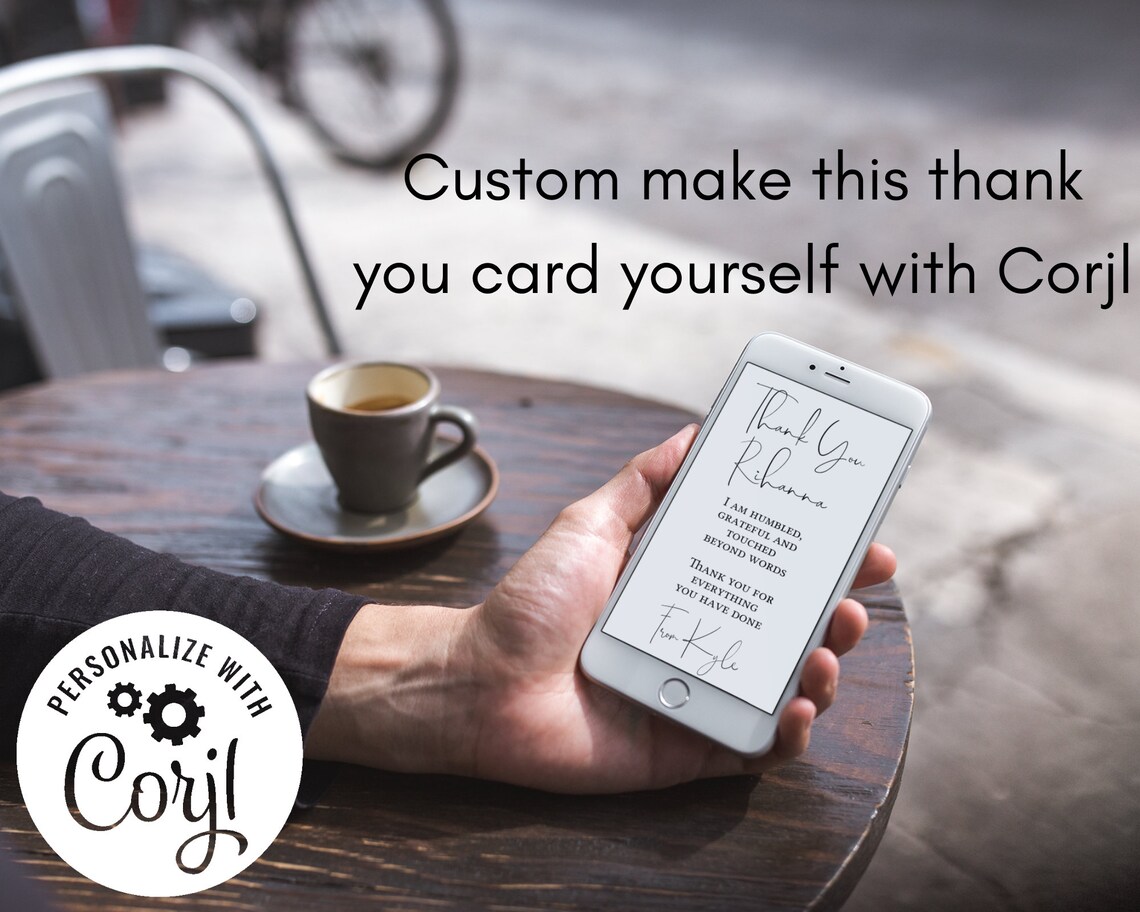 Electronic Thank You Card Editable Minimalistic Template Etsy