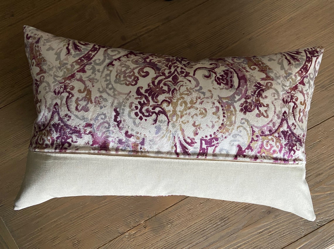 Velvet boudoir cushion cover. Lumbar oblong throw pillow. Bill Etsy