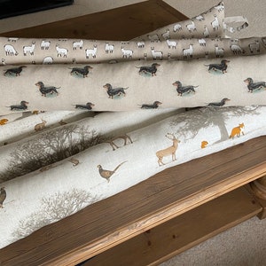 Draught excluder, door snake, draught stopper. Dachshund. Woodland forest animals. Llamas Alpacas. Neutral colours. image 1