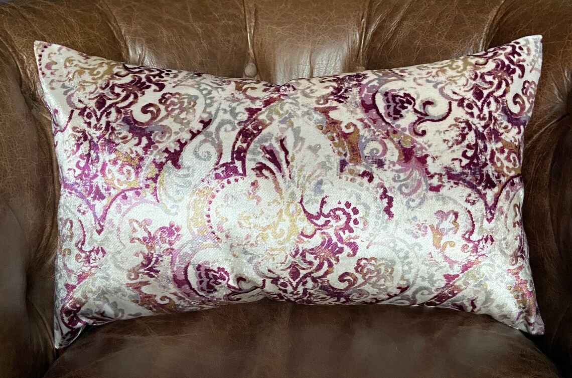 Velvet boudoir cushion cover. Lumbar oblong throw pillow. Bill Etsy
