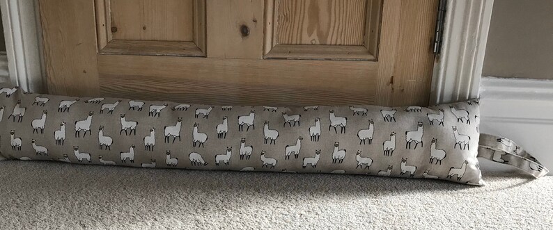 Draught excluder, door snake, draught stopper. Dachshund. Woodland forest animals. Llamas Alpacas. Neutral colours. image 7