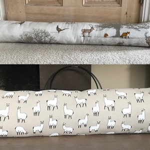 Draught excluder, door snake, draught stopper. Dachshund. Woodland forest animals. Llamas Alpacas. Neutral colours. image 2