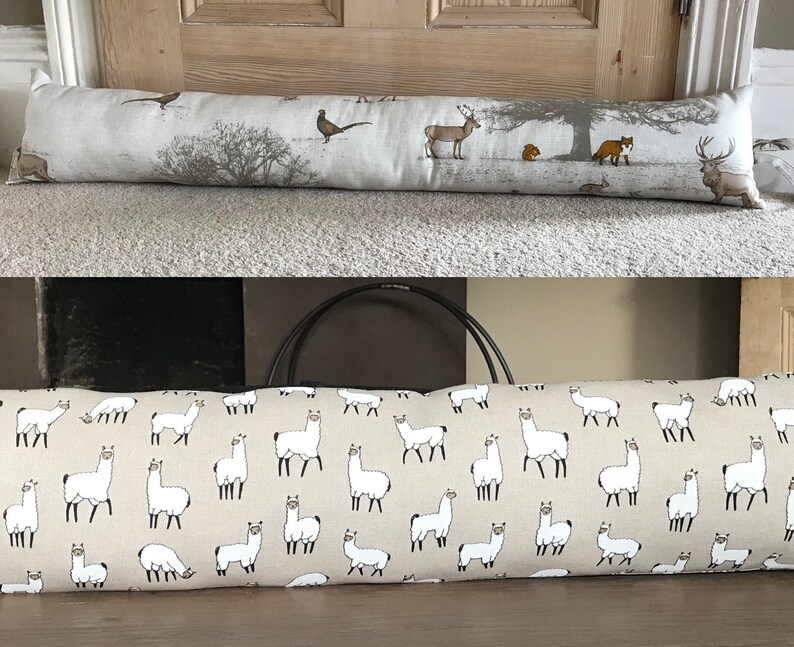 Draught excluder, door snake, draught stopper. Dachshund. Woodland forest animals. Llamas Alpacas. Neutral colours. image 2