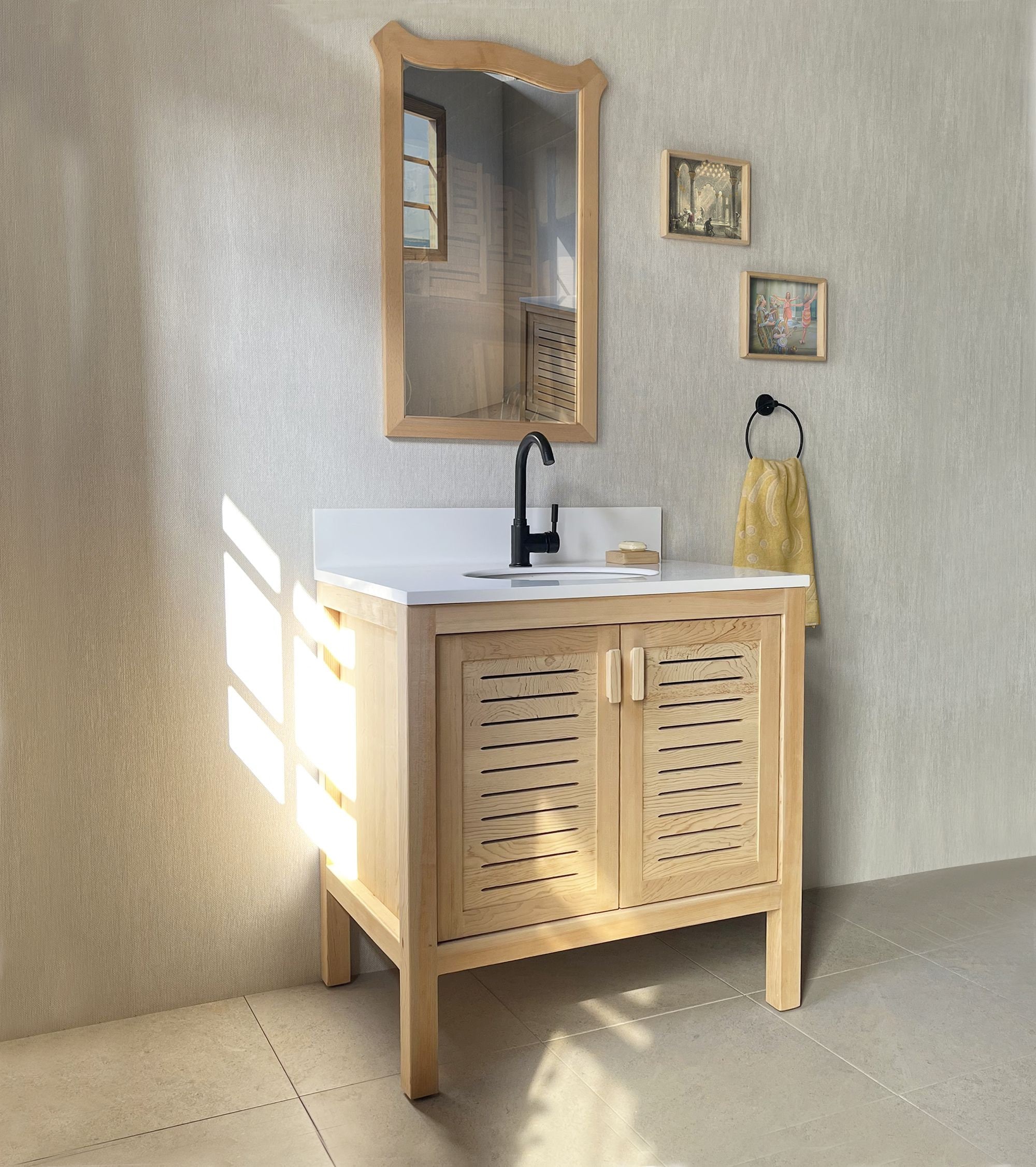 Cedar Wood Bathroom Vanity Cabinet With 2 Ventilated Doors - Etsy