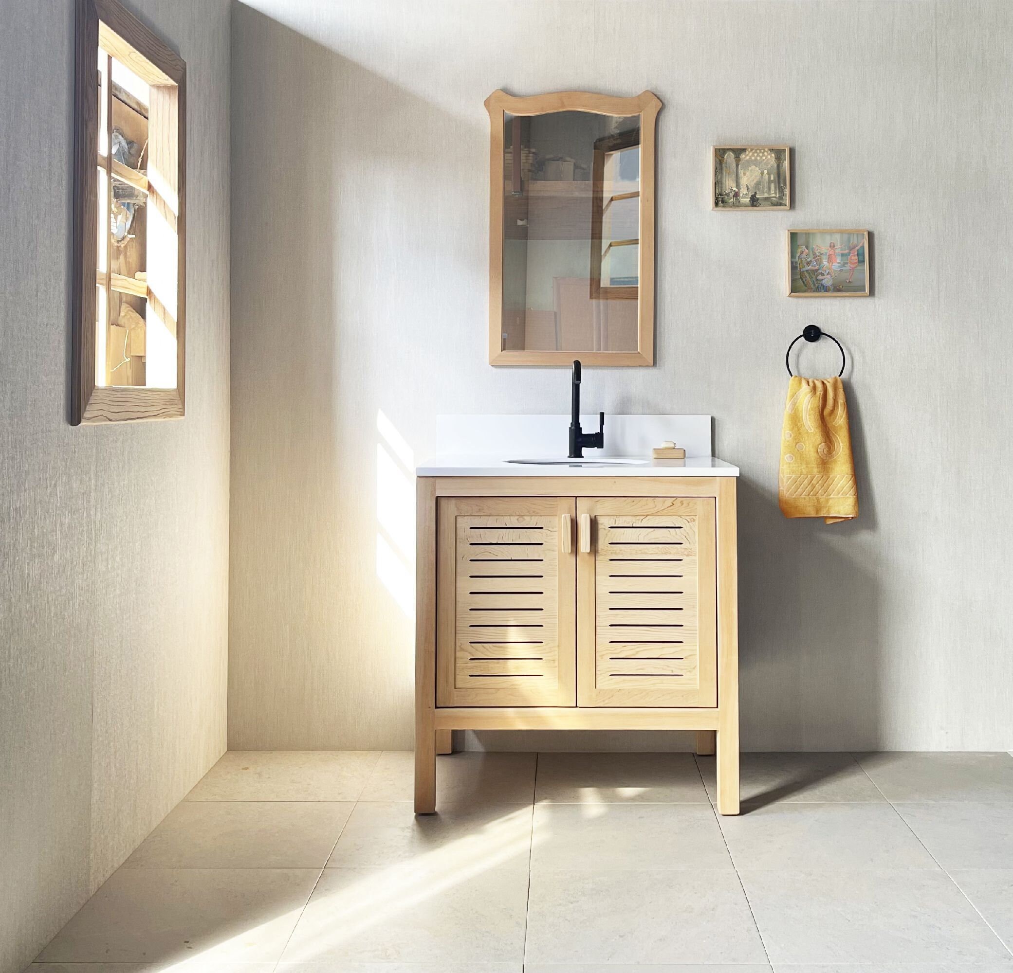 Cedar Wood Bathroom Vanity Cabinet With 2 Ventilated Doors - Etsy