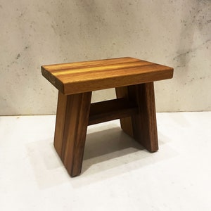 Bath Stool Iroko Wood Handmade Shower Bench