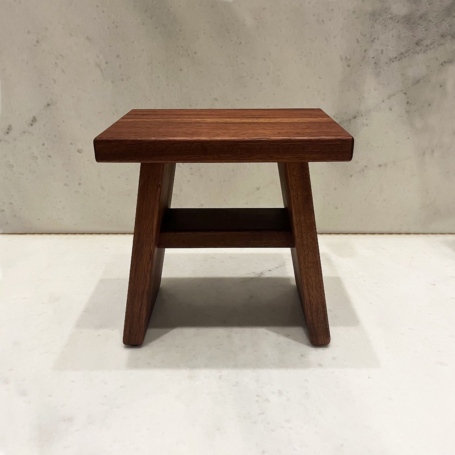 Wooden Bath Stool Mahogany Sipo Handmade Shower Bench Utile Etsy