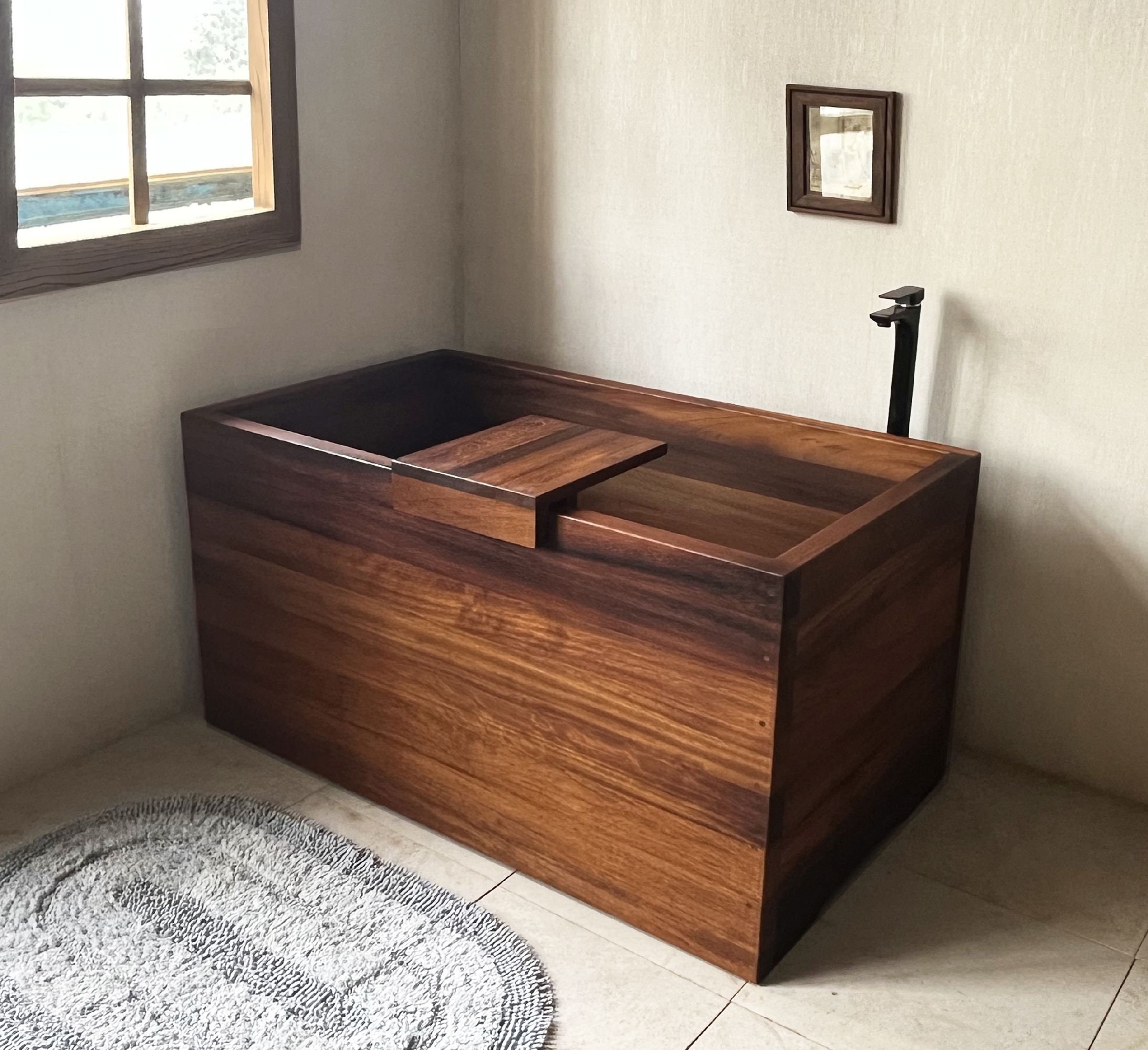Ofuro Holz Badewanne Iroko Holz Anpassbare Box Typ Hot Kalt Plunge ...