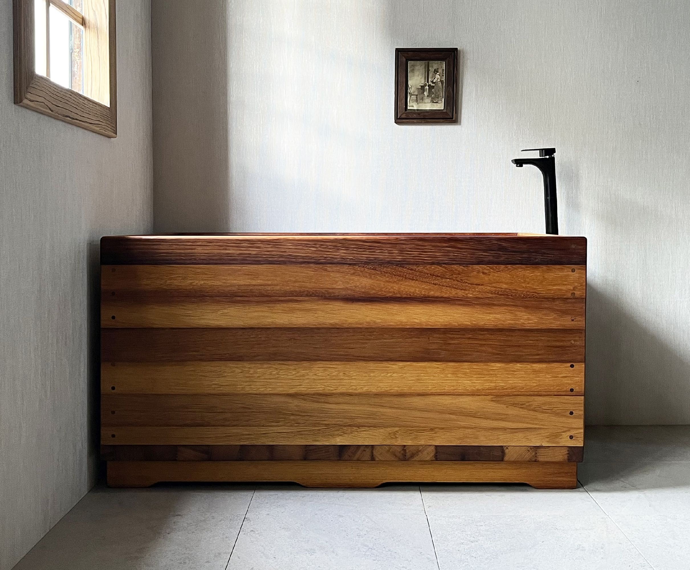 ᐈ 【Aquatica Onde Waterproof Iroko Wood Bath Shower Floor Mat】 Buy Online,  Best Prices