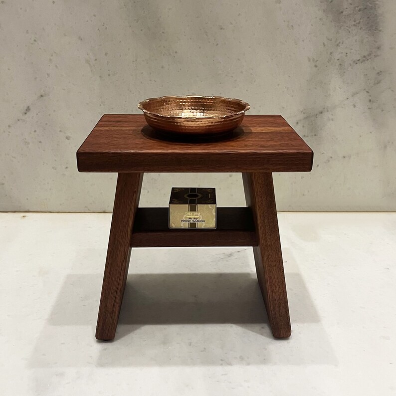 Wooden Bath Stool Mahogany Sipo Handmade Shower Bench Utile Etsy