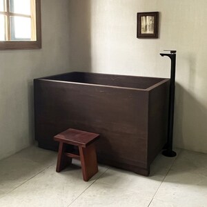 Cedar Tub Chocolate Ofuro Wooden Soaking Bathtub Customizable image 6