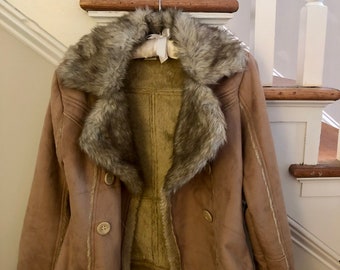 black suede fur lined jacket