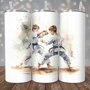 Taekwondo Boys No.4 Tumbler Design, 20 oz Tumbler Wrap, Sublimation Designs Downloads