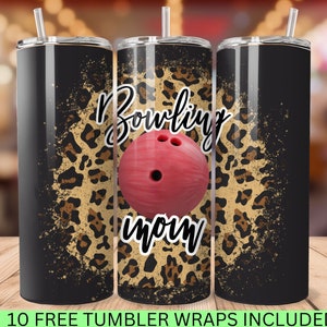 Bowling Mom No.1 Tumbler Design, 20 oz Tumbler Wrap, Sublimation Design Download