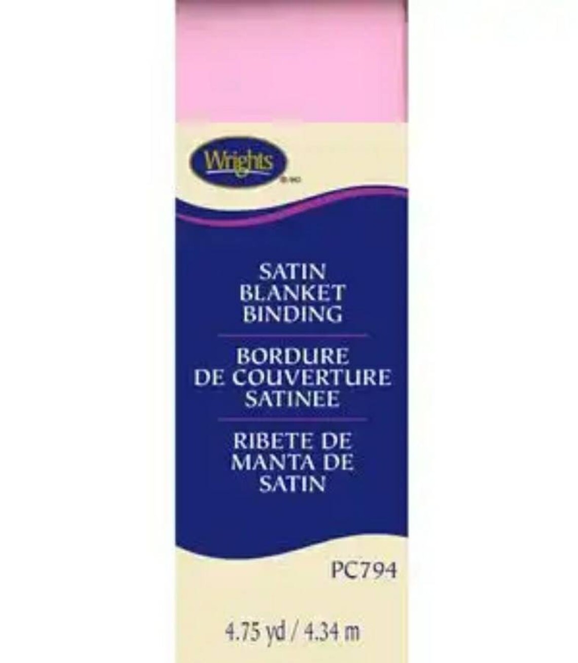 Wrights Satin Binding Bias Tape, Single Fold 2 Blanket Binding