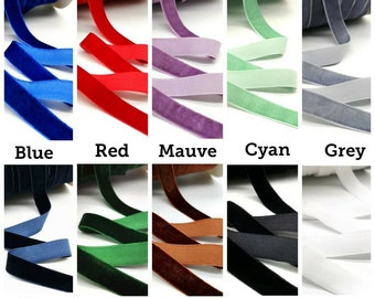 Velvet Ribbon 10mm Wedding Ribbon, 3/8" Velvet Trim for Sewing, Craft, Bouquet, Bows, Wedding Invitation, Christmas Ribbon by the yard -5yds