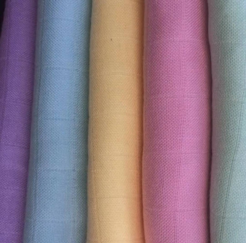 Muslin Fabric Organic Cotton Bamboo Double Gauze Check Muslin Etsy Canada