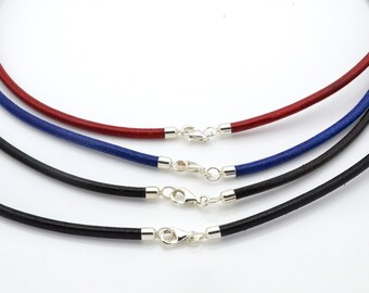 Echte Griechische Lederband Halskette, Mit Sterling Silber Verschluss