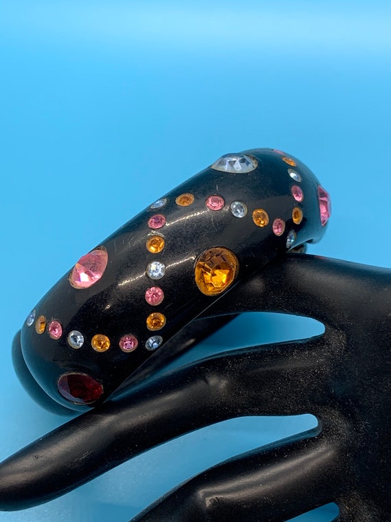 Bakelite Rhinestone clamp bracelet