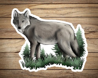 Wolf Sticker- water resistant