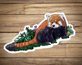 Red Panda Sticker- water resistant