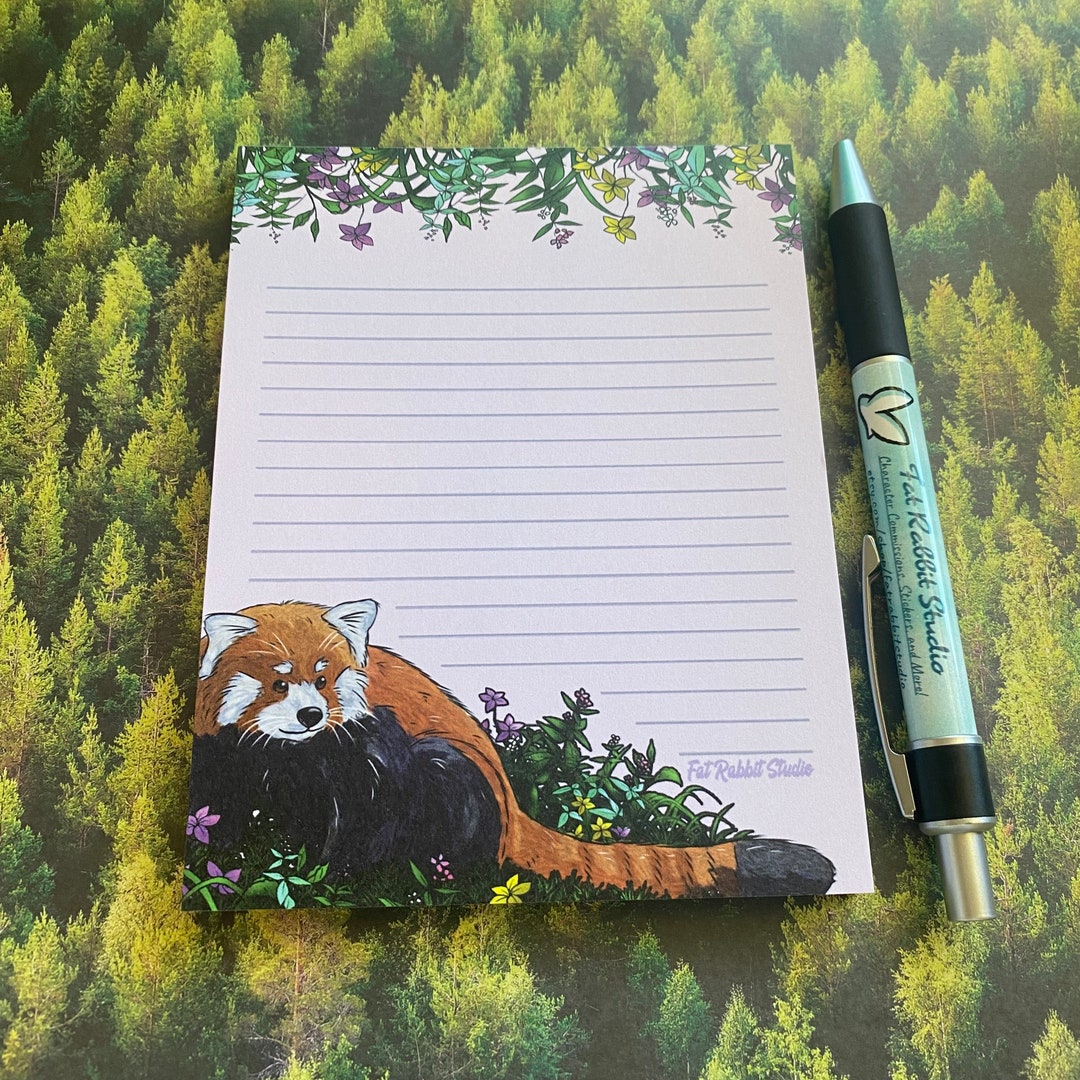 Red Panda Notepad - Etsy