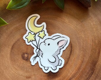 Moon Bunny Sticker - waterproof/uv protected