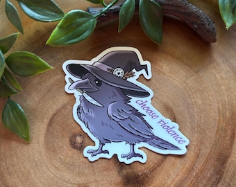 Choose Violence Crow Sticker - waterproof/uv protected