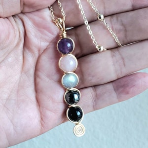 Empath Necklace - Powerful Protection Necklace with Amethyst, Rose Quartz, Labradorite, Hematite, and Black Tourmaline For Shielding Energy