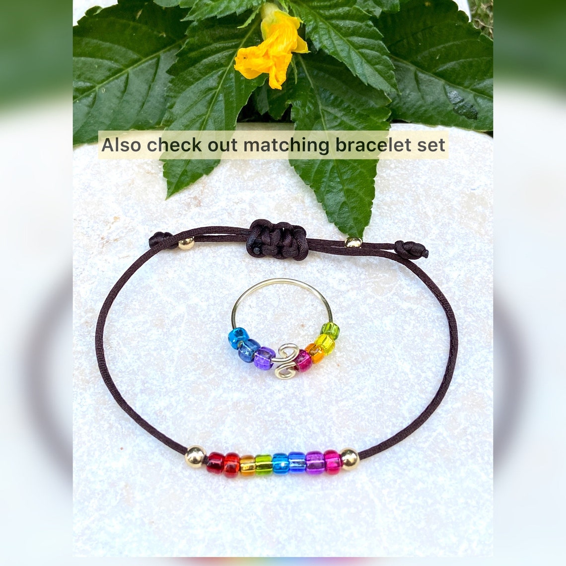 KIDS FIDGET RING in Rainbow Colors & Adjustable Sizes, Wire Wrapped ...