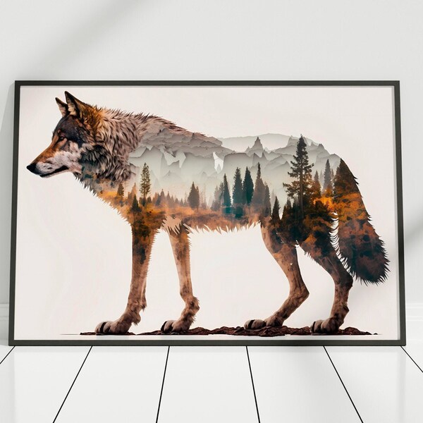 Wolf Poster Etsy