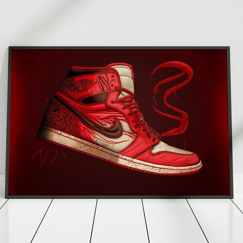 Air Jordan Shoes Poster Red Sneakers Poster Hype Room Decor - Etsy UK