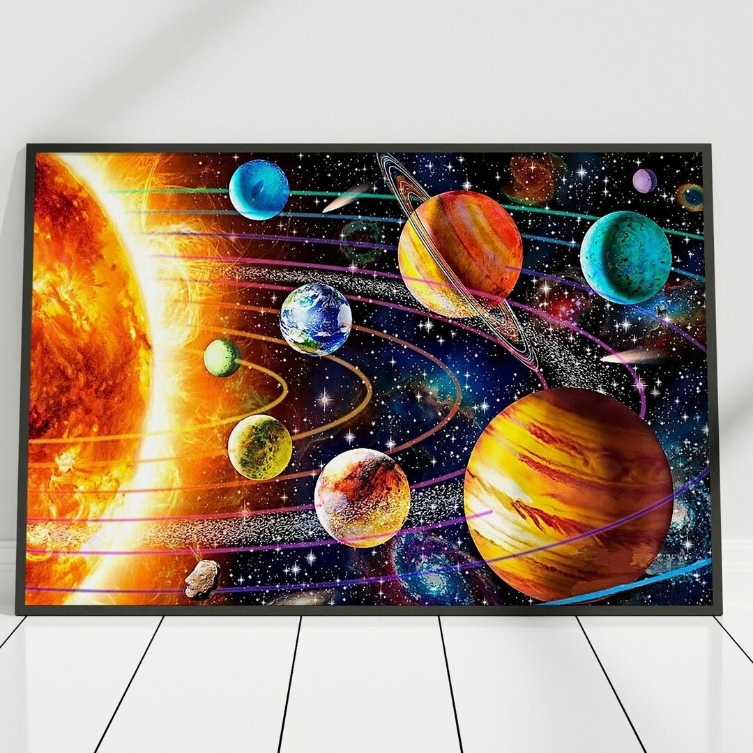 Solar System Poster Space Art Planets Poster Space Poster - Etsy