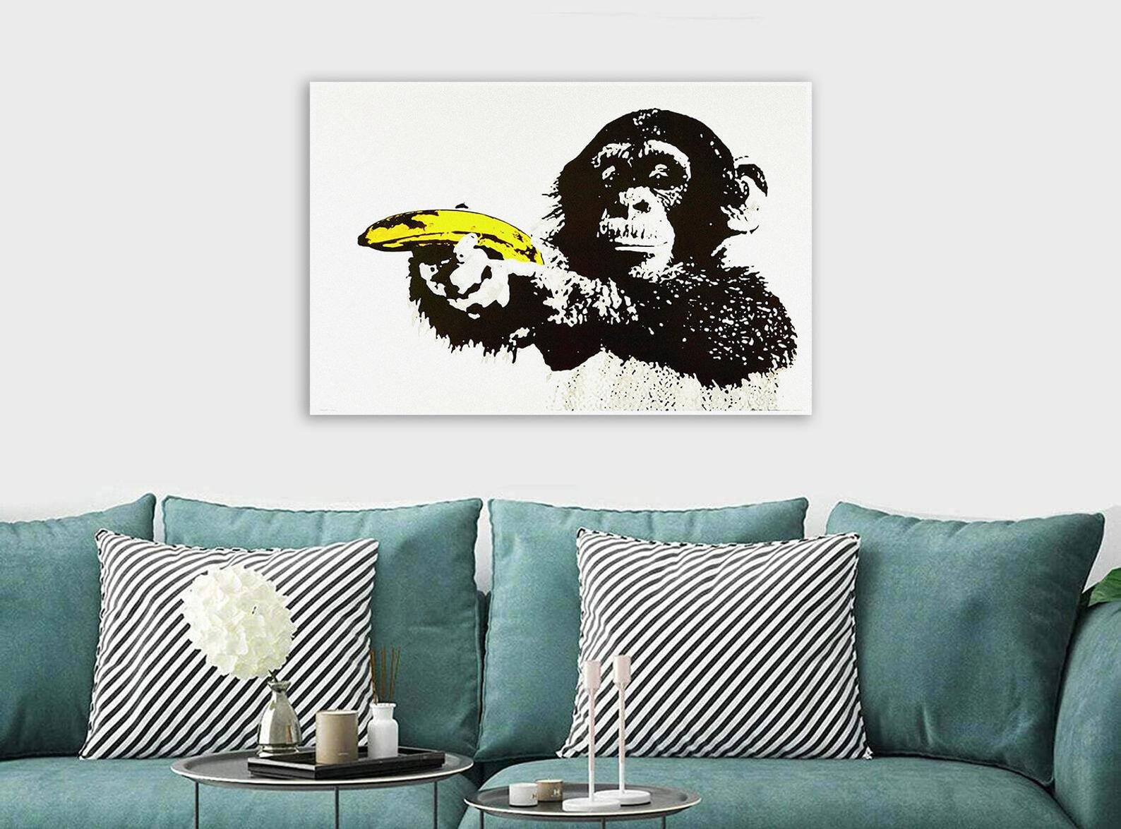 Banksy Banana Gun Monkey Poster Banksy Poster Banksy Print Etsy