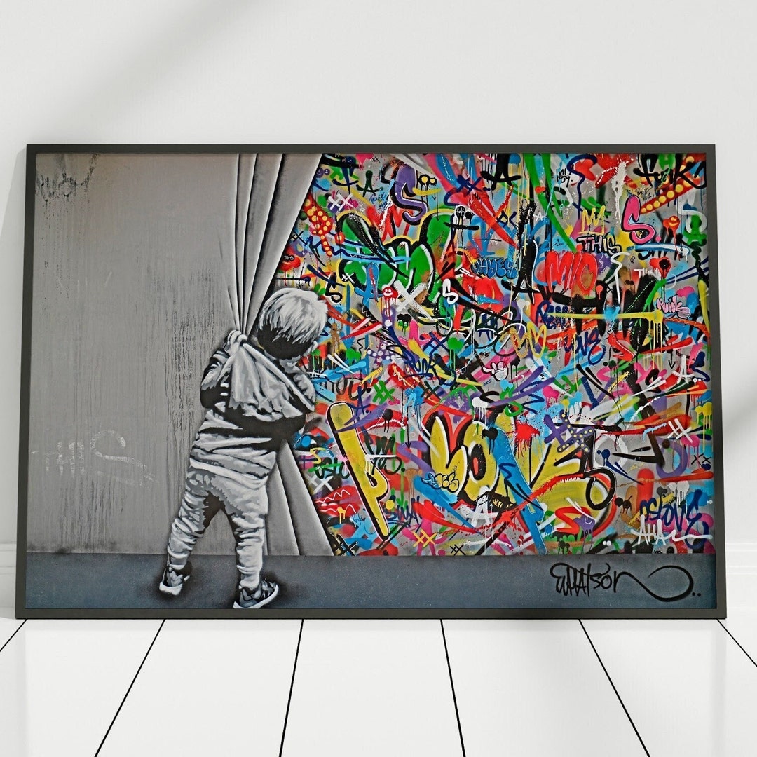 Banksy Behind the Curtain Poster Banksy Poster Banksy Art Etsy