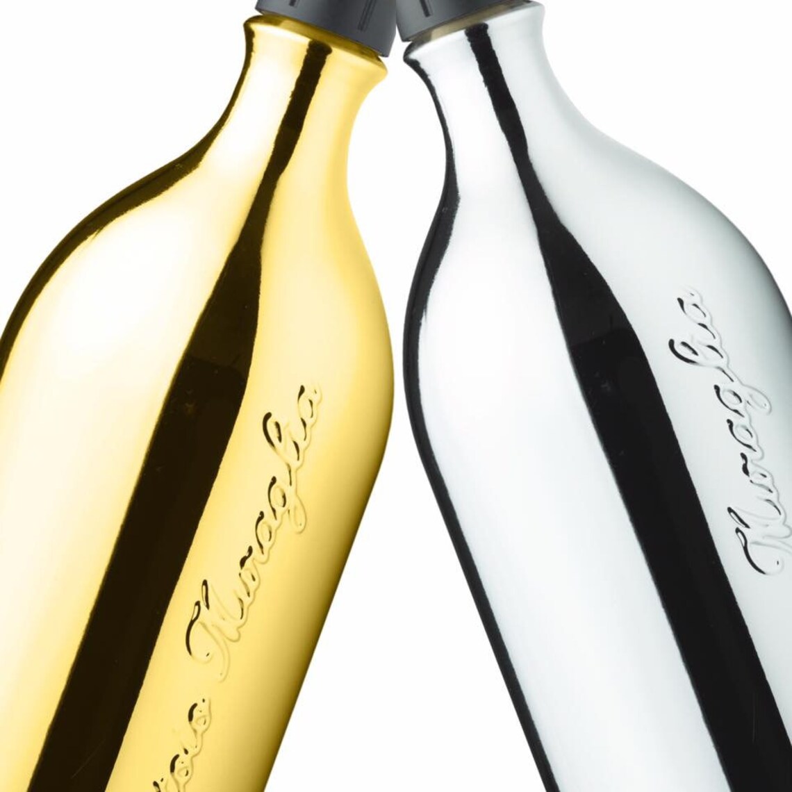 Olive oil glass bottle silver Made in Italy kitchen decor Etsy