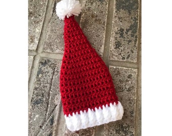 Mini Santa Hat Crochet Pattern, Santa Hat Mason Jar Cover, Crochet Santa Hat Pattern, Holiday Jar Topper, Christmas Crochet Pattern, Holiday
