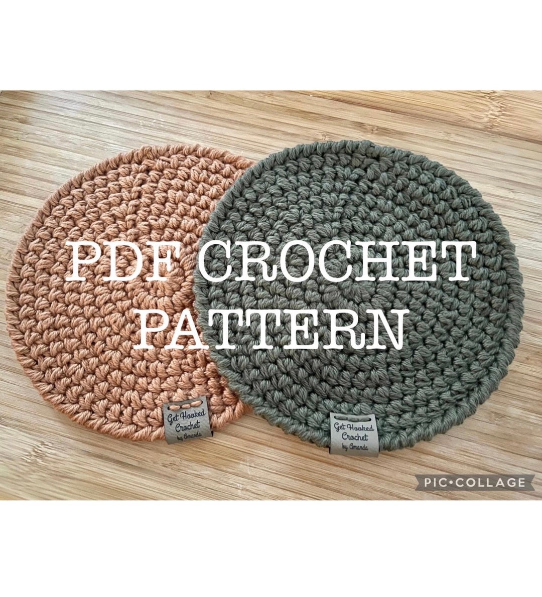 Rustic Round Trivet Crochet Pattern, Farmhouse Hot Pad Crochet Pattern, Pot Holder Crochet
