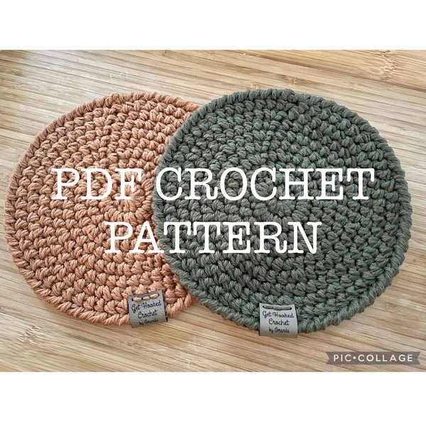 Rustic Round Trivet Crochet Pattern, Farmhouse Hot Pad Crochet Pattern, Pot Holder Crochet Pattern, Coaster Crochet Pattern, Placemat