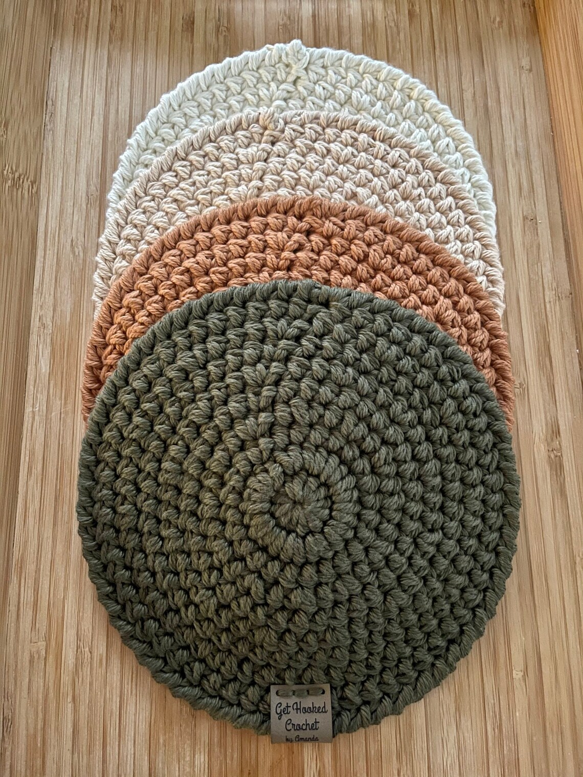 Farmhouse Trivet Round Crochet Trivet Crochet Hot Pad Etsy