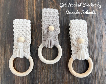 Towel Holder, Crochet Hand Towel Ring, Oven Towel Hanger, Boho Kitchen Bathroom Decor, Macrame Knit Hanging Towel Holder, Housewarming Gift