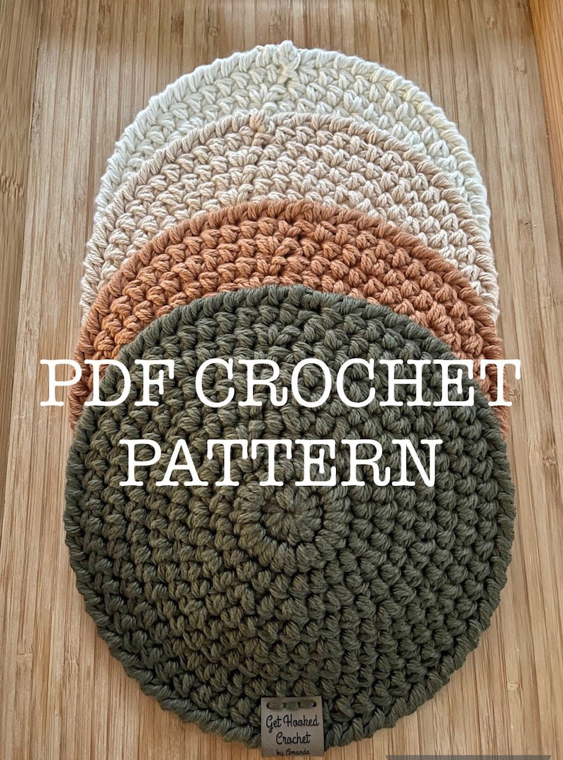 Rustic Round Trivet Crochet Pattern Farmhouse Hot Pad Crochet Etsy