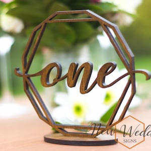 Numeri da tavolo, decorazioni rustiche in legno per matrimoni, decorazioni da tavolo, accessori per eventi, numeri da tavolo per matrimoni, eleganti numeri da tavolo in legno, noce scuroD4