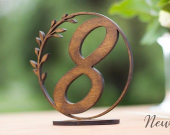 Table Numbers, Rustic Wood Wedding Decor, Table Decor, Event Accessories, Wedding Table Numbers, Elegant Wooden table numbers, Dark WalnutD1