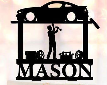 Mechanic birthday cake topper, Auto mechanic retirement cake topper, car mechanic gift, Wrench Mechanic Tool, Motor Head Auto Mechanic