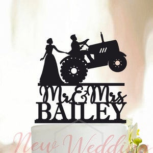 Traktor Cake Topper, Traktor Hochzeitstorte Topper, Farmer Tortenstecker, Hochzeitstorte Topper, lustige Tortenstecker A051
