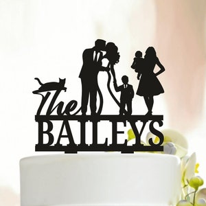 Family Wedding Cake Topper, Cake topper with children, Family cake toppers for wedding, Couple Cake Topper, Family Cake Topper with baby